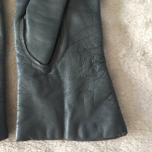 LOUIS FISCHL grey leather gloves - Picture 4 of 8